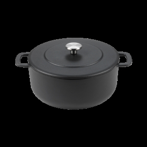 Combekk Dutch Oven Sort Ø24 cm, emaljeret støbejernsgryde, genanvendt materiale 